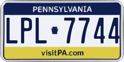 PA license plate LPL7744