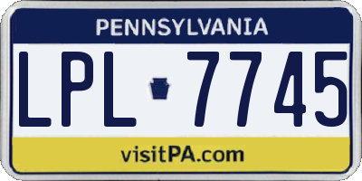 PA license plate LPL7745