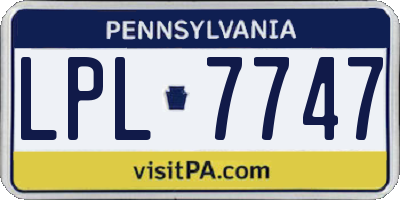 PA license plate LPL7747