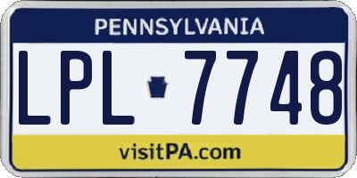 PA license plate LPL7748