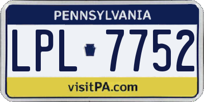 PA license plate LPL7752