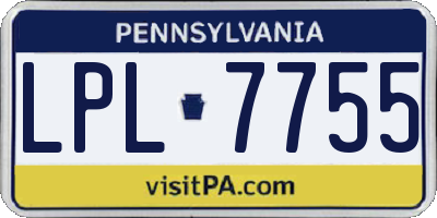 PA license plate LPL7755