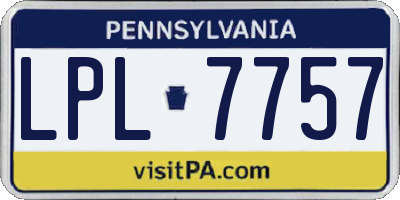 PA license plate LPL7757