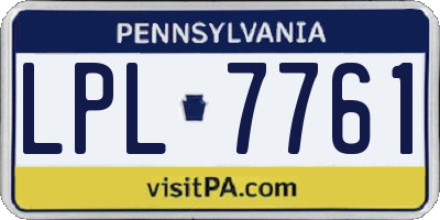PA license plate LPL7761