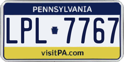 PA license plate LPL7767