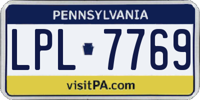 PA license plate LPL7769