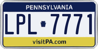 PA license plate LPL7771