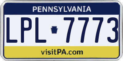 PA license plate LPL7773