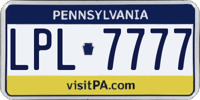 PA license plate LPL7777