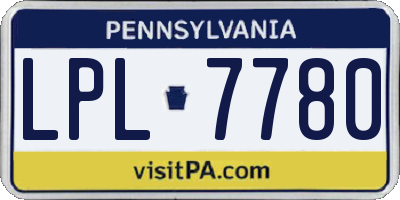 PA license plate LPL7780