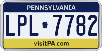 PA license plate LPL7782