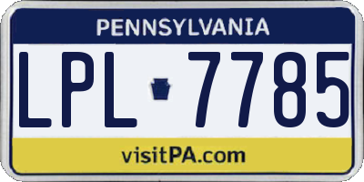 PA license plate LPL7785
