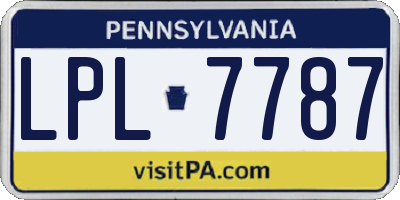 PA license plate LPL7787