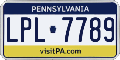PA license plate LPL7789