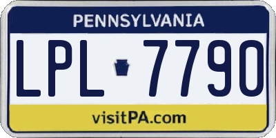 PA license plate LPL7790