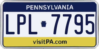 PA license plate LPL7795