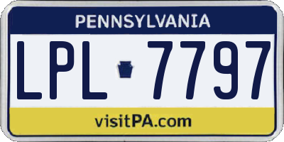 PA license plate LPL7797