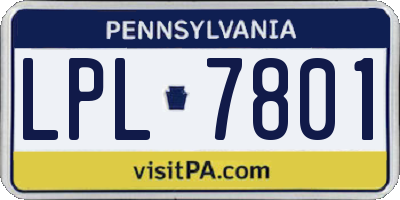 PA license plate LPL7801