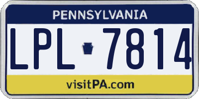 PA license plate LPL7814