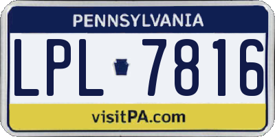 PA license plate LPL7816