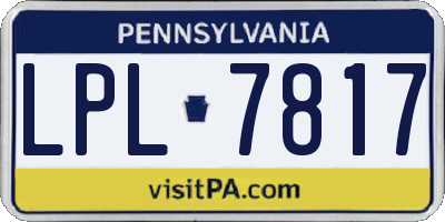 PA license plate LPL7817