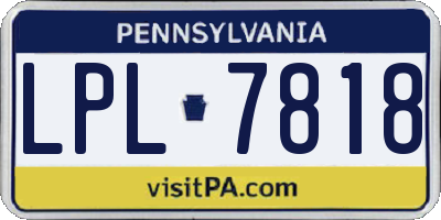 PA license plate LPL7818