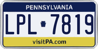 PA license plate LPL7819