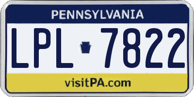 PA license plate LPL7822