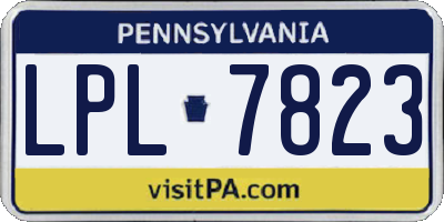 PA license plate LPL7823