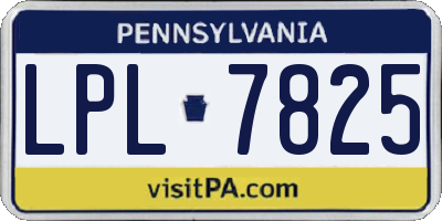 PA license plate LPL7825