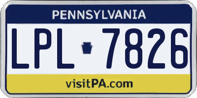 PA license plate LPL7826