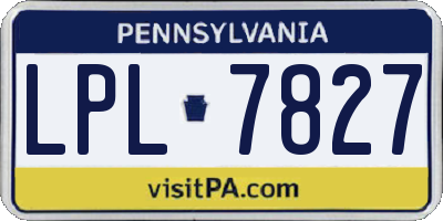 PA license plate LPL7827