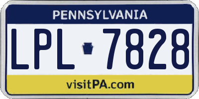 PA license plate LPL7828