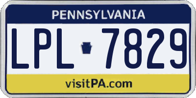 PA license plate LPL7829