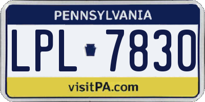 PA license plate LPL7830