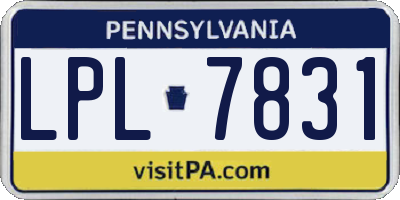PA license plate LPL7831