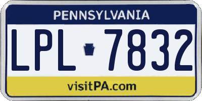 PA license plate LPL7832