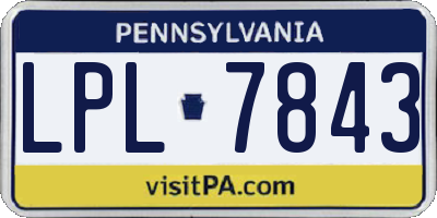 PA license plate LPL7843