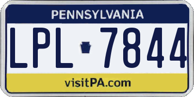 PA license plate LPL7844