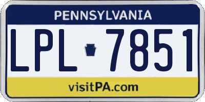 PA license plate LPL7851