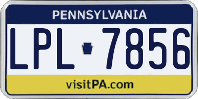 PA license plate LPL7856