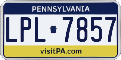PA license plate LPL7857