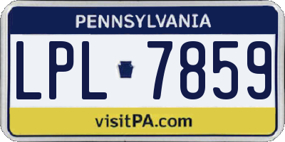 PA license plate LPL7859