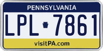PA license plate LPL7861