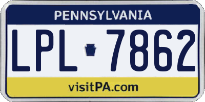 PA license plate LPL7862