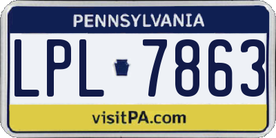 PA license plate LPL7863