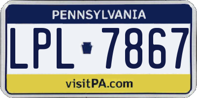PA license plate LPL7867