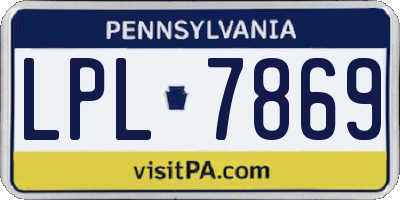 PA license plate LPL7869