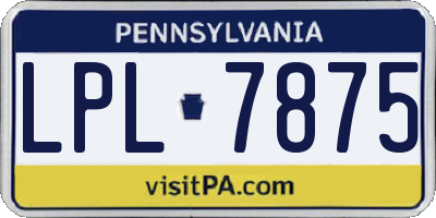PA license plate LPL7875