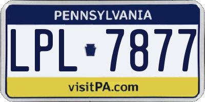 PA license plate LPL7877